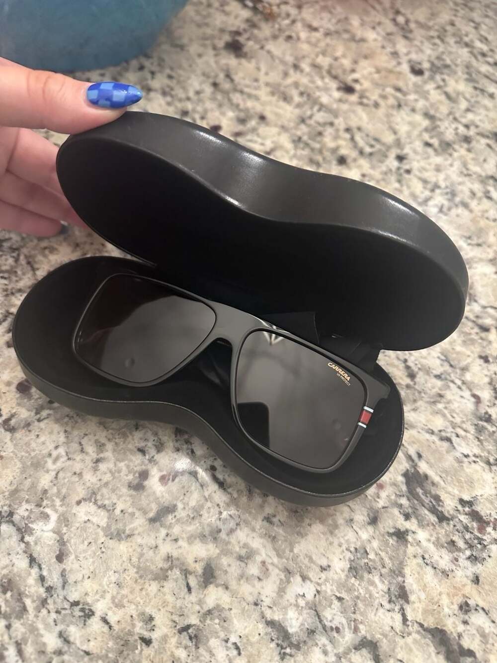 Carrera Flag Top Rectangular Sunglasses Black - Picture 1 of 3